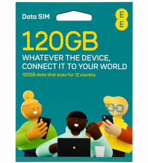 EE 120GB PAYG Data SIM Card – Preloaded 12 Months Mobile Broadband (5G/4G)