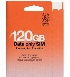 Three 120GB Preloaded Data SIM Card – 12 Months – 5G/4G